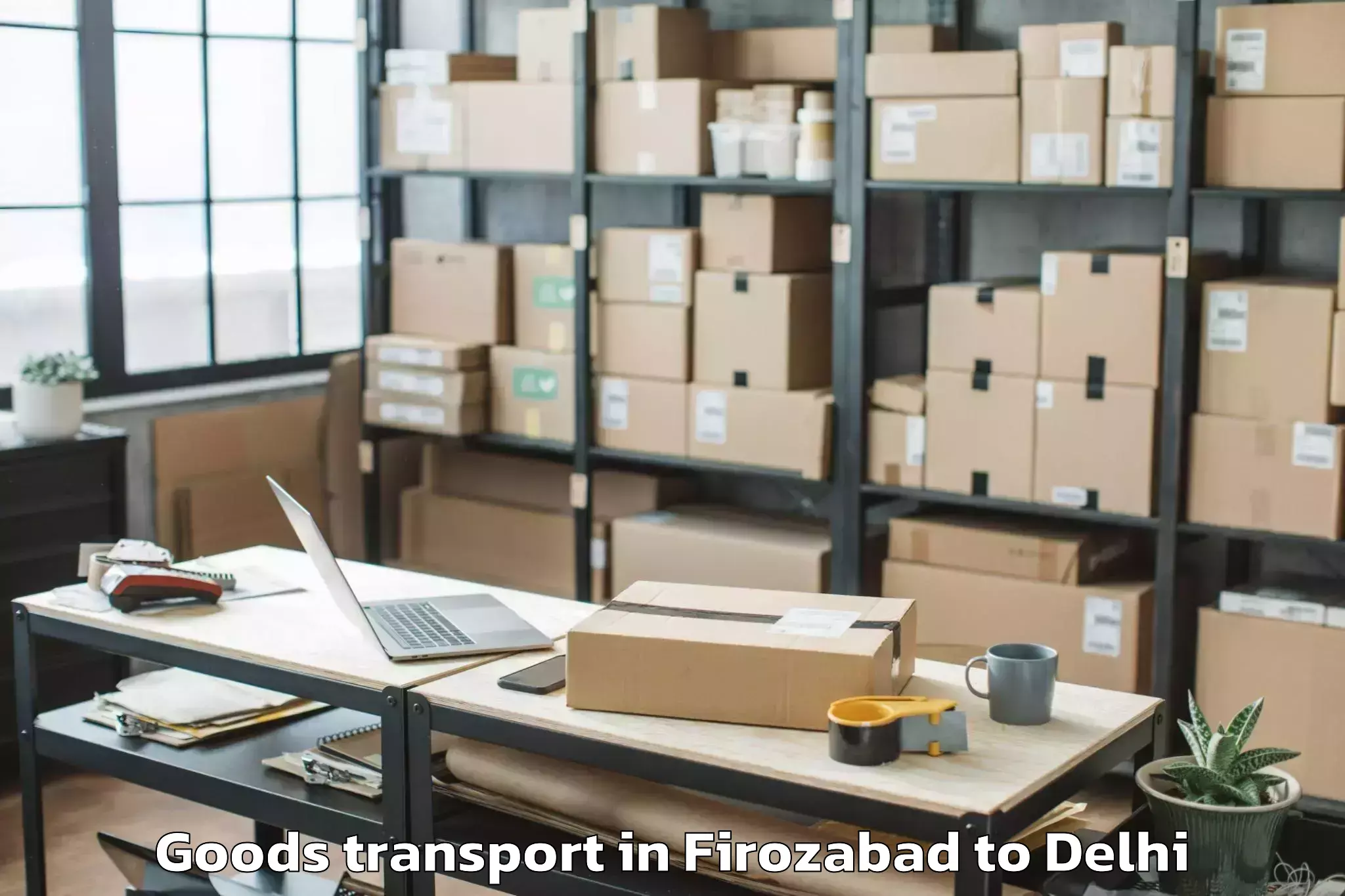 Hassle-Free Firozabad to Karol Bagh Goods Transport